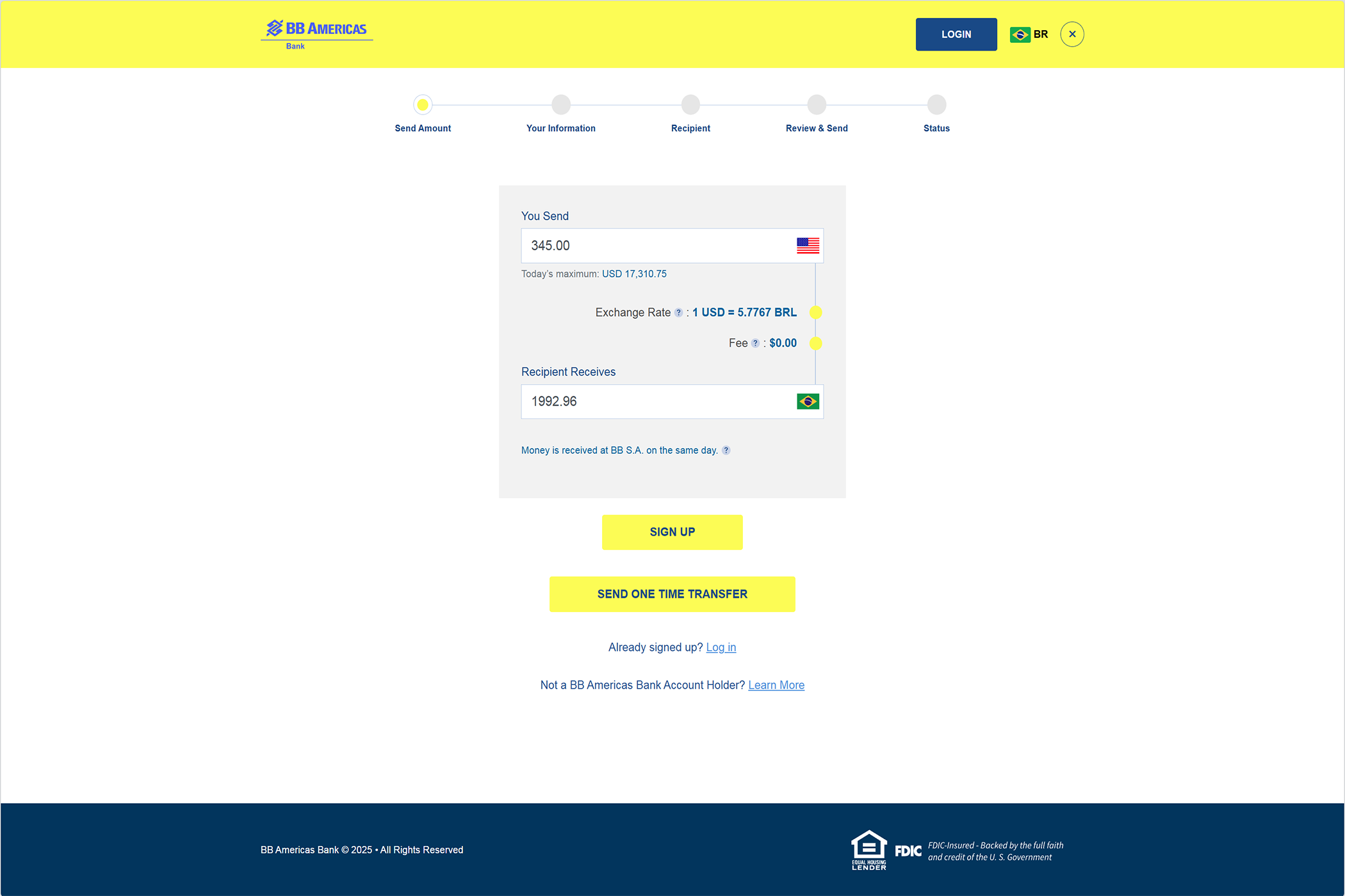 Banco do Brasil Americas web banking application