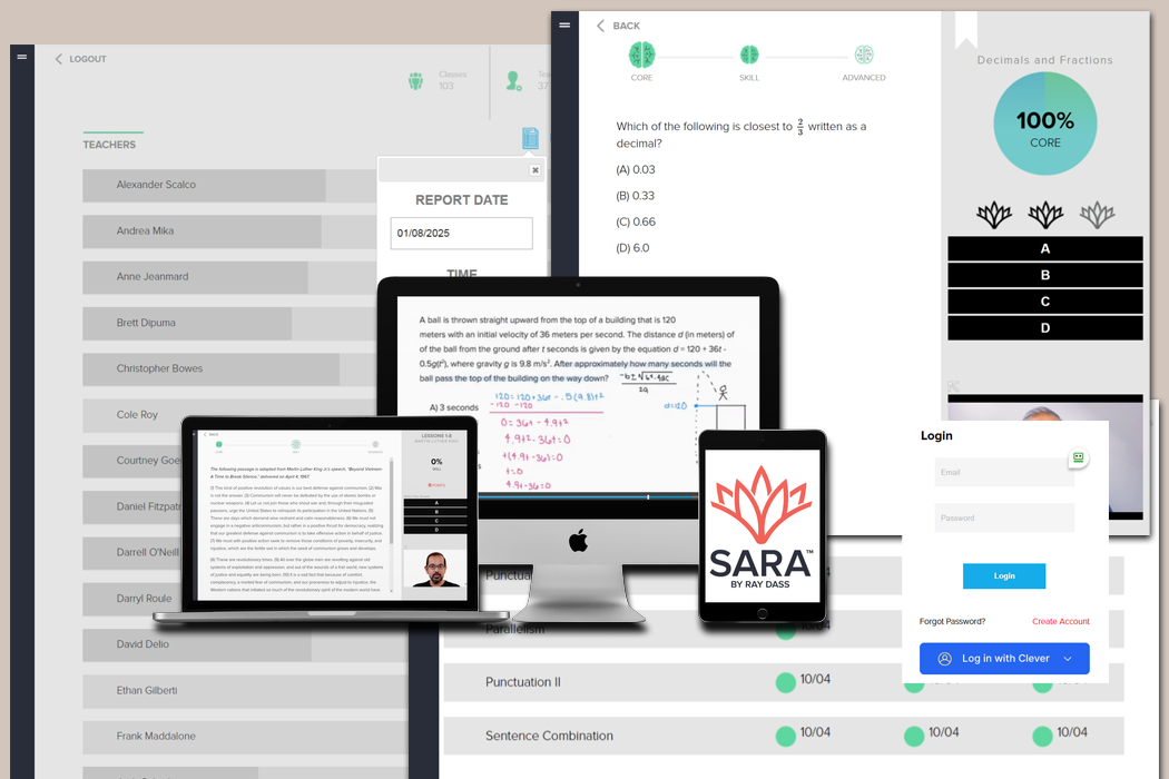SARA e-learning platform interface